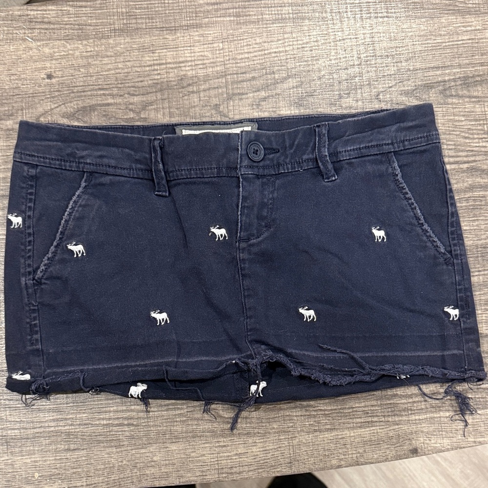 Abercrombie & Fitch Navy Jean skirt with White Accents